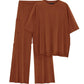 Casual Short Sleeve Pullover Top Wide Leg Pants Casual Suit