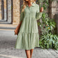 Wide Hem Long Sleeve Dress Plaid Casual Dress