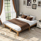 Large Wooden Platform Bed Frame, No Spring Box Required, Solid Wood Batten Support, Easy To Assemble