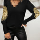 European And American Fashion Women's Wear Water Ripple Contrast Color Top