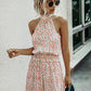 Floral halter strapless women's jumpsuit