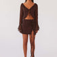 New Tassel Lace Long-sleeved Hip Skirt Suit