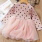 Girls' Autumn Long Sleeve Mesh Dress