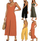 V-neck loose jumpsuit