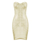 Robe tube sexy couleur chaude dos nu sans manches jupe slim bandage