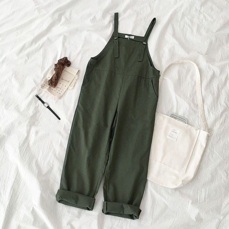 Strap Women's Loose And Thin One-piece Wide-leg Pants