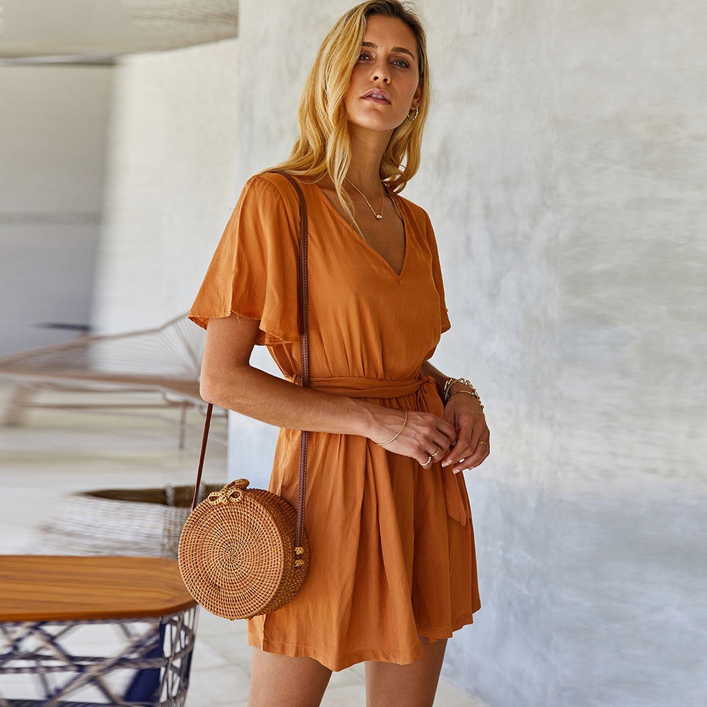 Solid color jumpsuit
