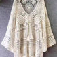 Summer Plus Size Women's Clothing Oversize Thin Lace Crocheted Hollow Out Sun Protective Blouse Ice Silk Wool Sweater Top