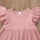 Girls' Hanging Cotton Flying Sleeve Dress