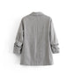 Women's Herringbone Pleated Sleeve Blazer