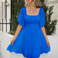 Women's Temperament Square Collar Lace-up Bow A- Line Skirt