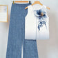 Womens Sleeveless Irregular Tank Top And Pants Fashionable Printed Two-Piece Set