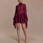 New Elegant Temperament Trumpet Sleeve Chiffon Dress