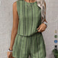 Casual Craft Stripe Printing Sleeveless Tank Top Shorts Suit
