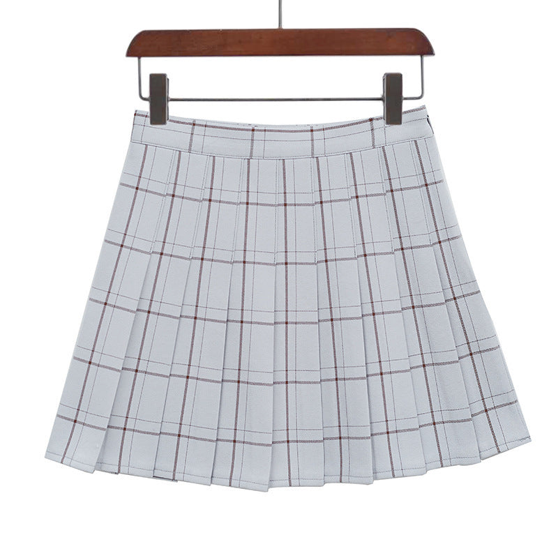 Jupe plissée à carreaux taille haute Jupe trapèze