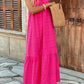 Drawstring Multi-layer Ruffled Decorative Extra Long Sling Dress