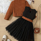 Vest Grenadine Skirt Children's Two-piece Suit