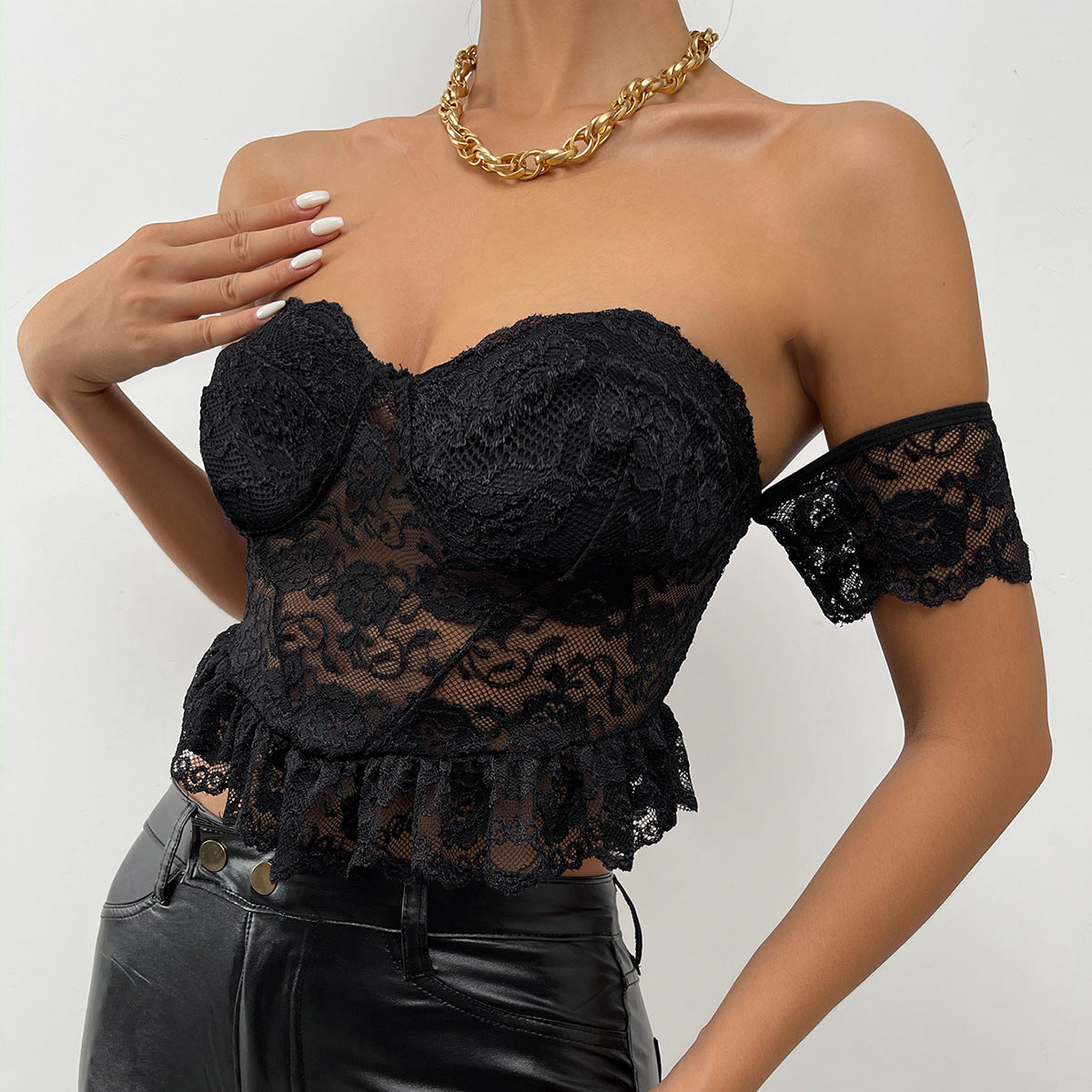 Lace Hollow Chest Support Sling Fashionable And Thin