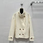 Elegant Stand Lapel Double Pocket Cashmere Short Jacket Coat