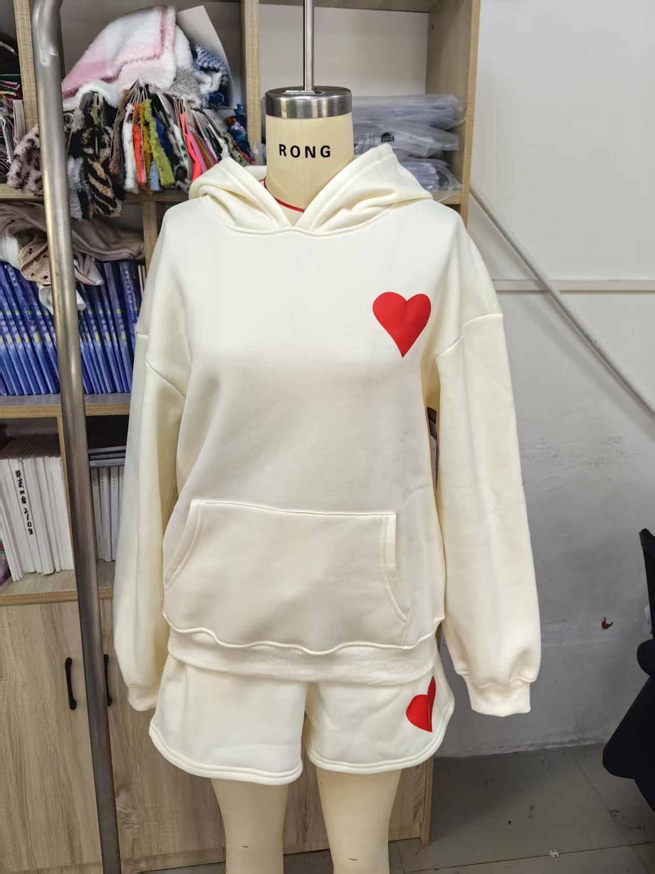 Pullover Loose Pullover Hooded Valentine's Day Two-piece Set