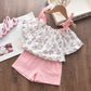 Ensemble deux pièces chemise et short sans manches pour enfants d'été