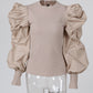 Puff Sleeve Patchwork Top Women