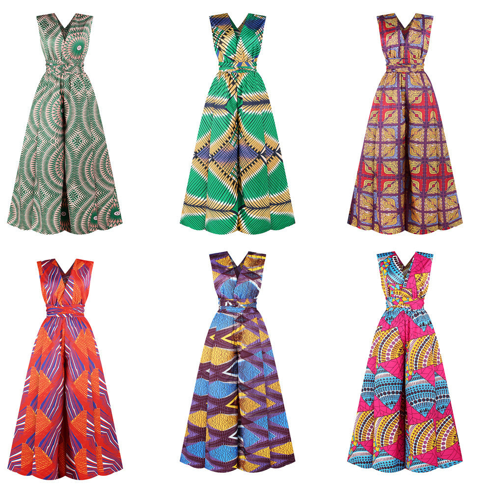 A Variety Of Strapping Methods DIY Wide-leg Jumpsuit Women