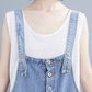 Fat Mm Artistic Style Embroidered Denim Suspenders