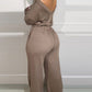 Ladies' Off Shoulder Waist Jumpsuit