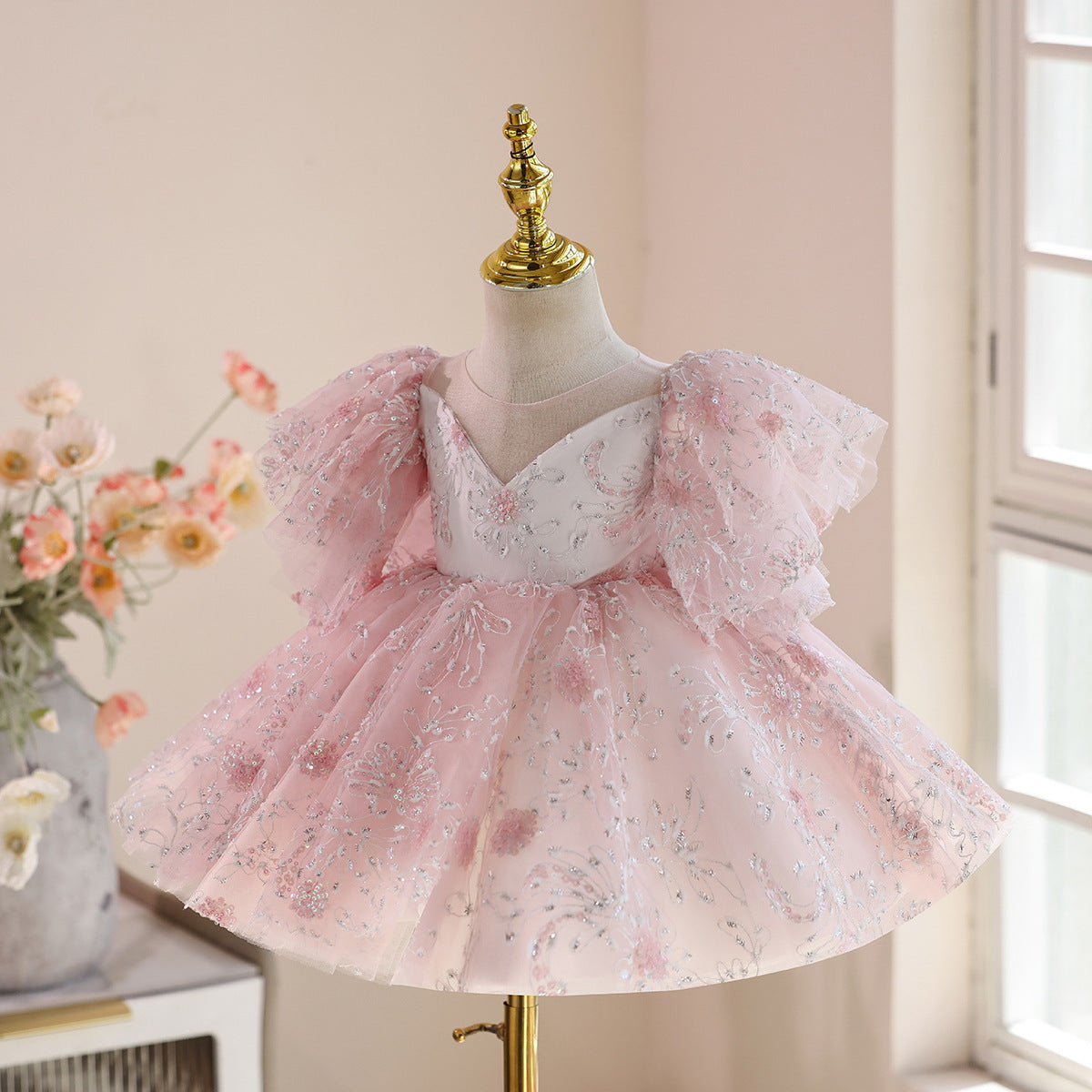 Girl Costume For Piano Performance Little Girl Birthday Flower Girl Tulle Tutu