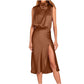 Backless Lace-up Dress With A Slit Hem