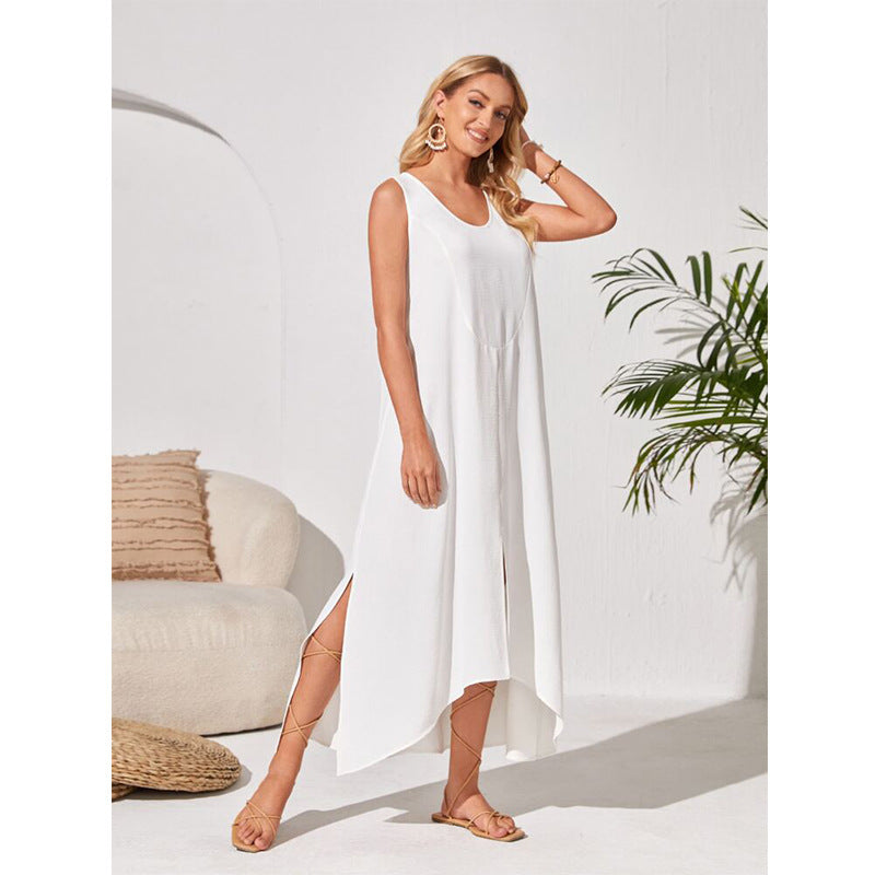 Robe ample décontractée sans manches pour femme