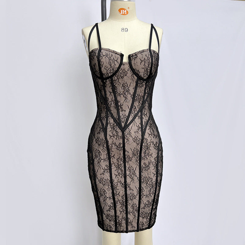 Women's Bandage Lace Sling Dress