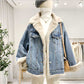 BF-style Single-breasted Two-sided Denim Jacket