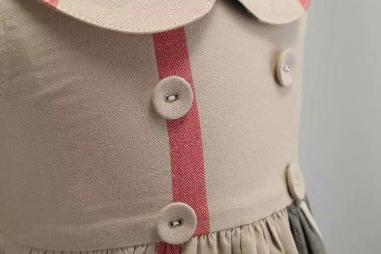 Robe d'été sans manches à double boutonnage pour enfants