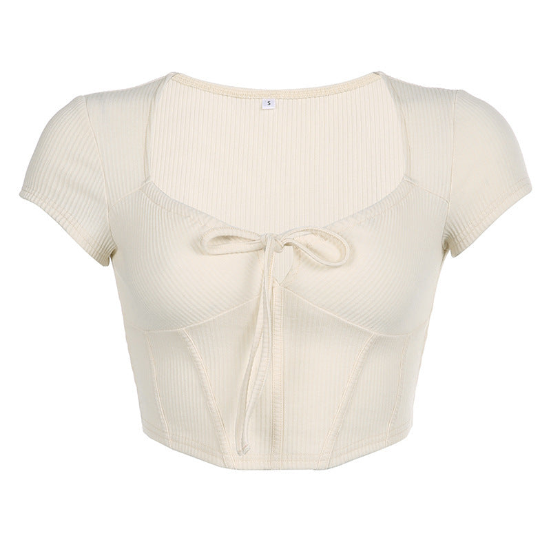 Short Exposed Navel Short-sleeved T-shirt For Women