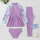 Children's Split Long-sleeved Long Trousers Three-piece Swimsuit