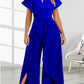Women's V-neck Irregular Wide-leg Pants