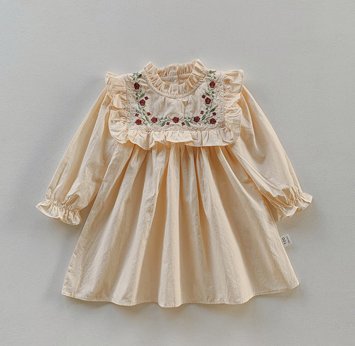 Jupe princesse à volants et manches longues pour fille, automne