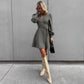 Women's Elegant Simple V-neck Slim Tie-waist Dress