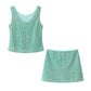 Sequin Sling Top High Waist Mid-length Dress Set