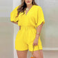 Casual V-neck Jumpsuit, Ruffled Jumpsuit