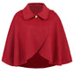 Fashion Solid Color Wool Cape Coat