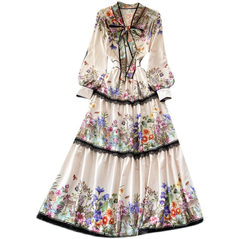 Royal Court Style Floral High-end Sense Dress