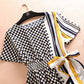 Short-sleeved Chiffon Crew Neck With Tight Waist And Side Ties