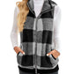 Thick Checks Double-sided Velvet Cardigan Vest Stand Collar Sleeveless Coat