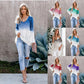 Commuter V-Neck Spray Dye Blouse Knit Top