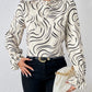 Women's Water Ripple Printed Long-sleeved Top
