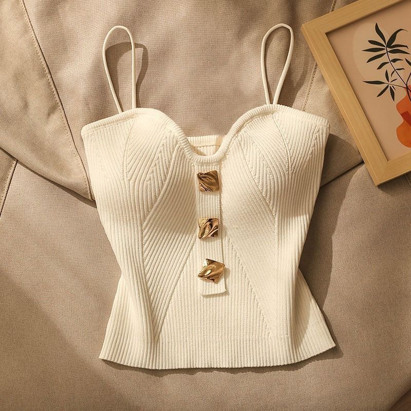 Haut court sans manches à la mode pour femme, élégant et élégant, idéal pour l'extérieur