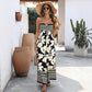 Floral-print Lace-up Bandeau Backless Jumpsuit